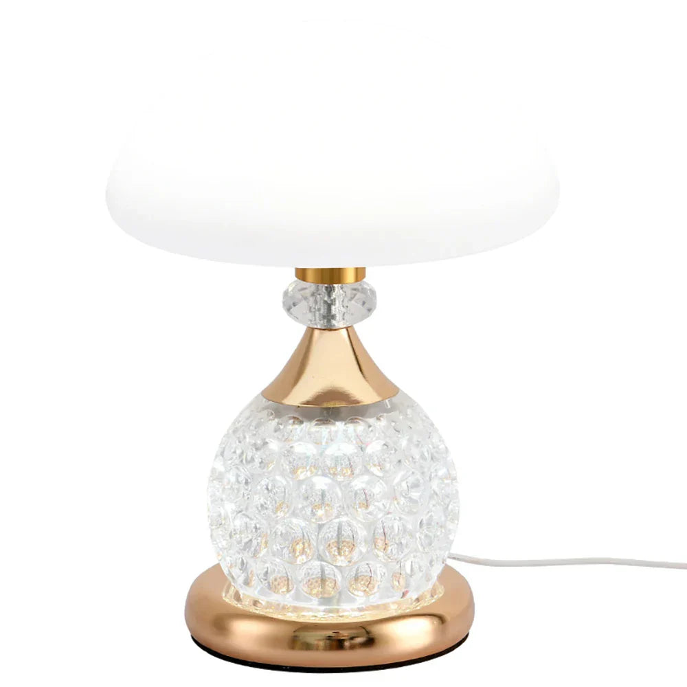 Dekoratives Stimmungslicht LED – Kristall Tischlampe mit Pilz-Design, Vintage Deko-Lampe für Wohnzimmer oder Schlafzimmer | Brehn