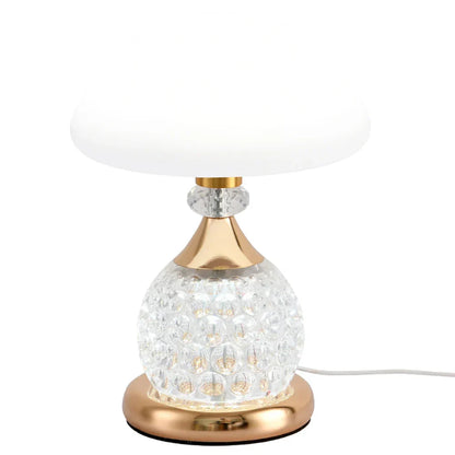 Dekoratives Stimmungslicht LED – Kristall Tischlampe mit Pilz-Design, Vintage Deko-Lampe für Wohnzimmer oder Schlafzimmer | Brehn