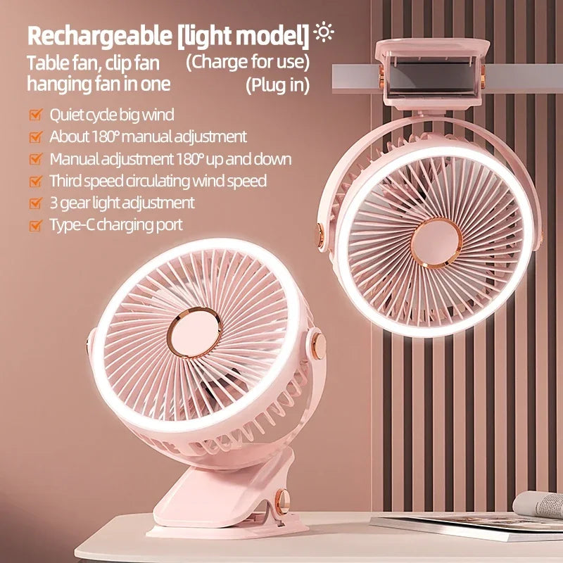 Multi-Angle Outdoor Clip-On Rechargeable Cooling Fan - Image 1
