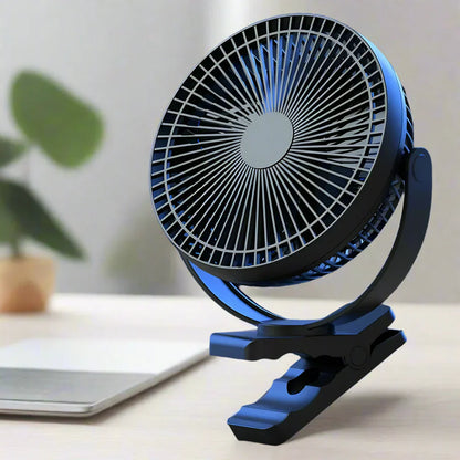 Tragbarer USB wiederaufladbarer Ventilator mit 10000mAh Batterie & Klammer – Zephyr | Brehn