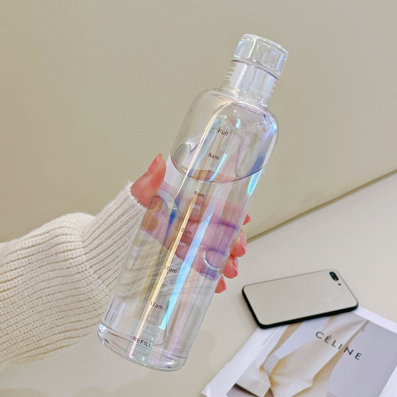 Brehn | Zeit Skala hitzebeständiger Glas Wasserflasche