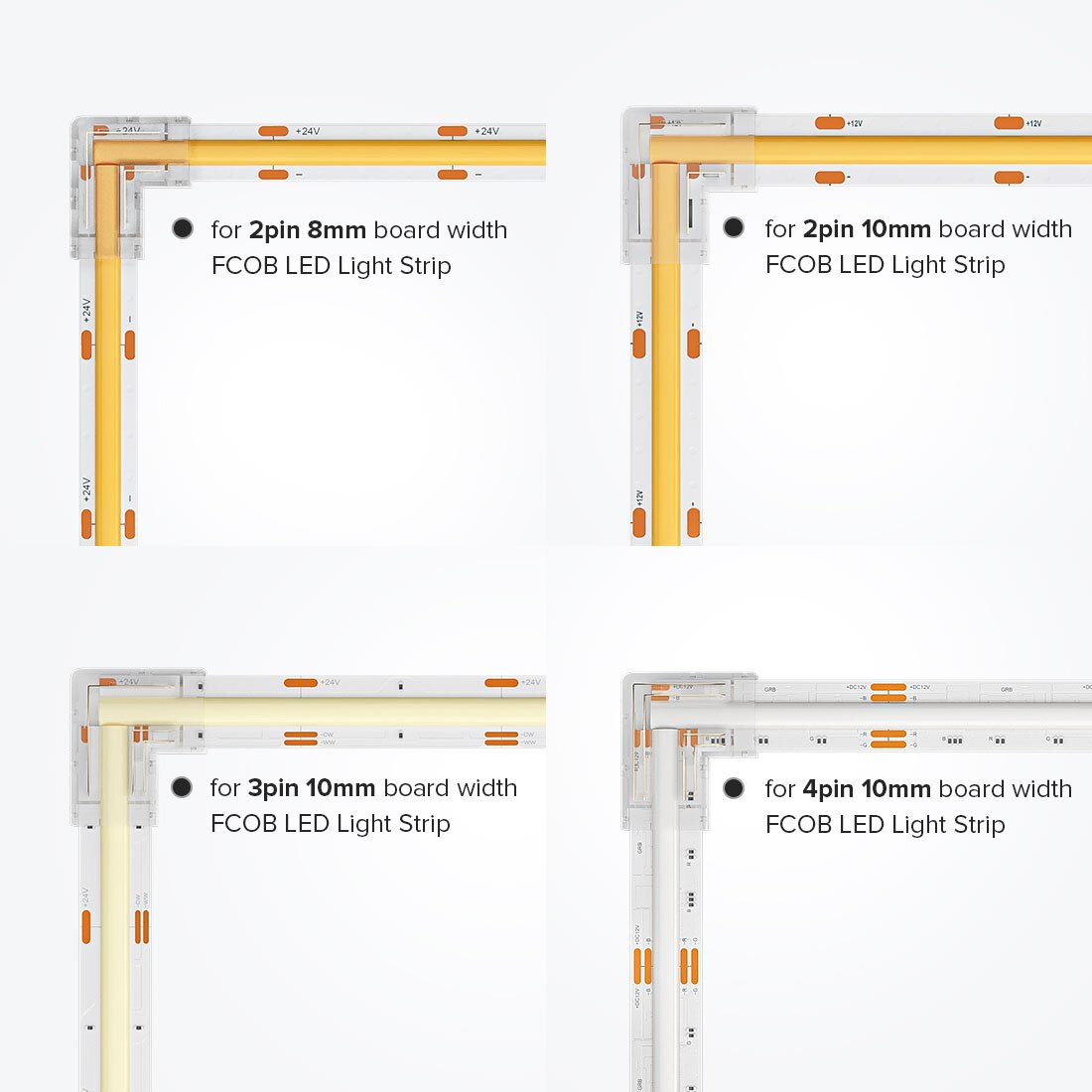 VIvolux | L-förmiger transparenter LED-Streifenverbinder