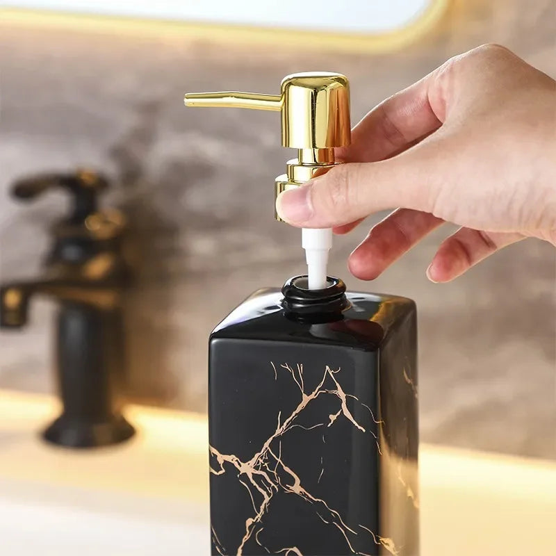 Marmor Keramik Seifen- & Shampoo-Dispenser - Modernes Design | Brehn