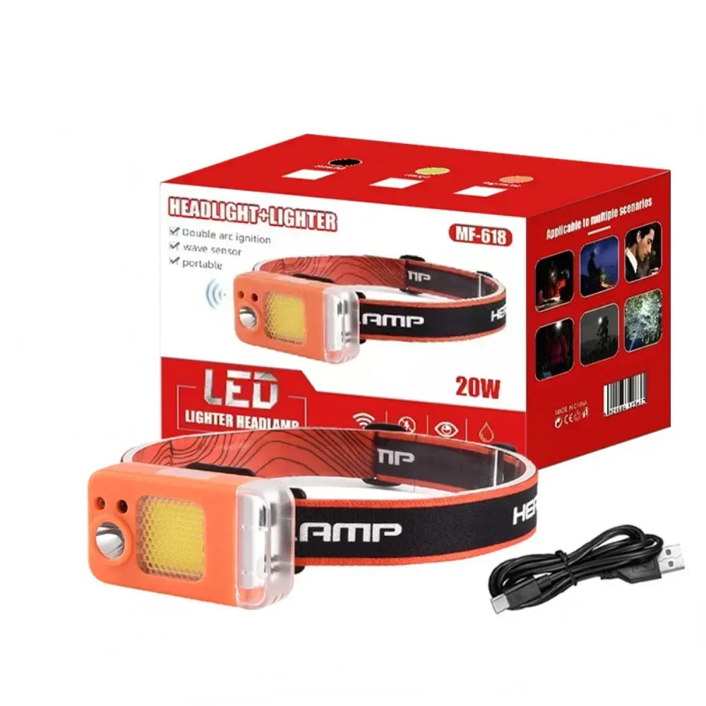 Brehn | 2in1 Dual Arc Elektrischer Feuerzeug Stirnlampe