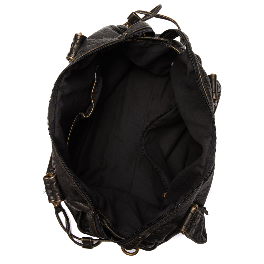 Luxus schwarze Lederhandtasche