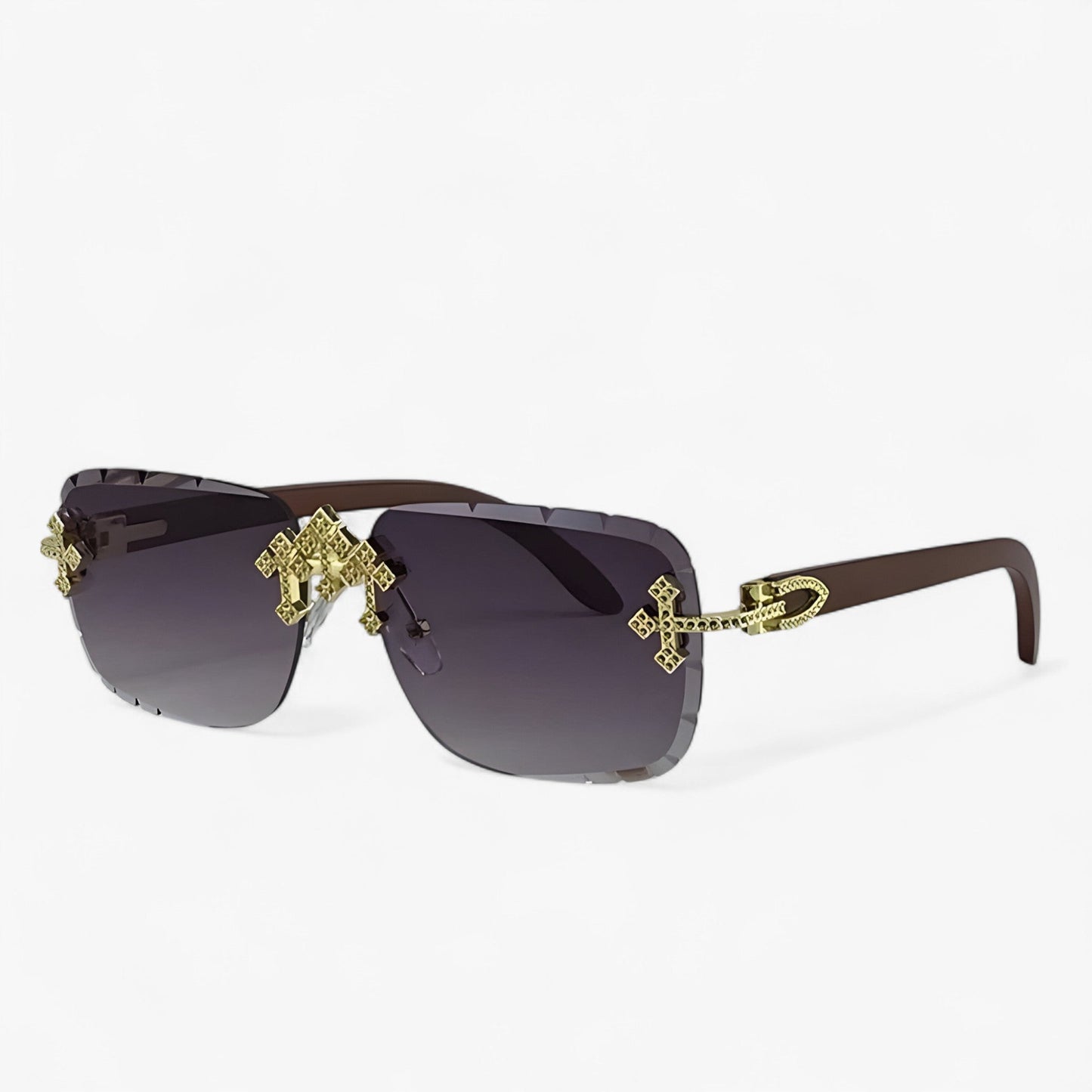 Randlose Steampunk Sonnenbrillen mit Metallakzenten – Nirex | Brehn