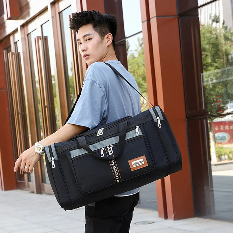 Brehn | Travinero Faltbare Reisetasche Herren | Große Kapazität | Wasserdichte Schultertasche für Geschäftsreisen & Kurztrips | Sport- & Freizeittasche