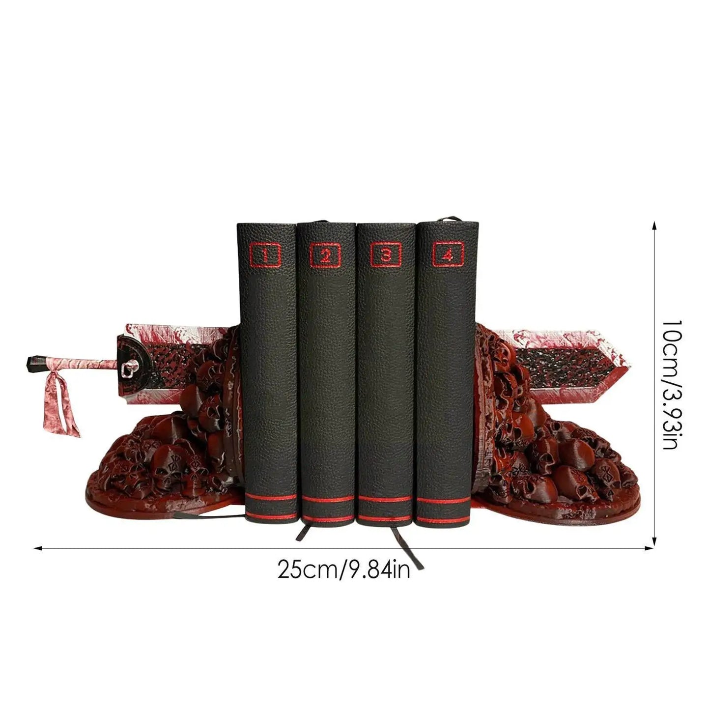 Brehn | Berserk Buchstützen Wütende Buchstützen Drachenjäger Harz Handwerk Studienkunst Dekoratives Ornament Zuhause Schreibtisch Bücherregal T4z7