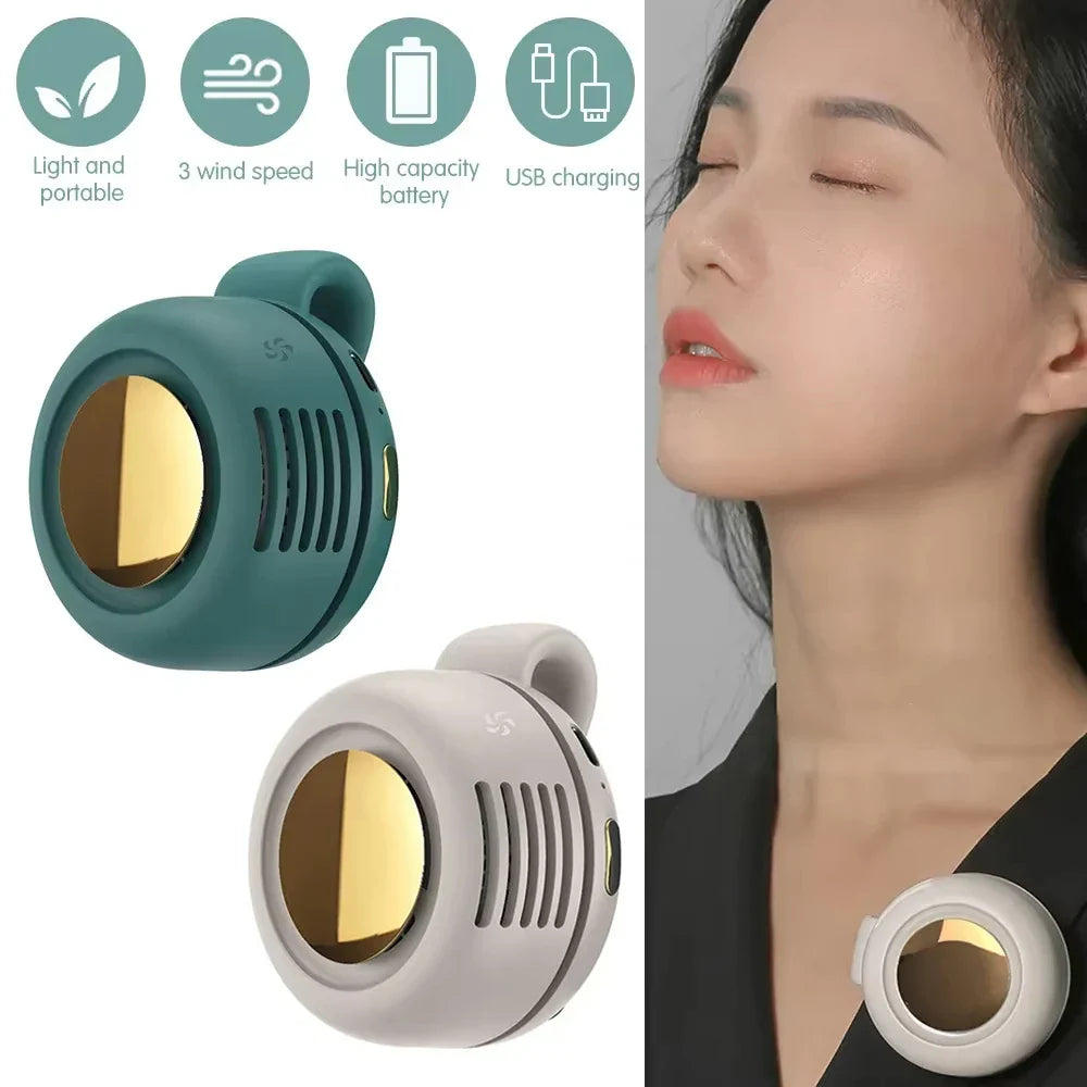 Tragbarer Mini-Handheld bladeless Ventilator – Wiederaufladbarer Clip-On Taille- oder Desktop-Ventilator für Outdoor-Belüftung | Brehn