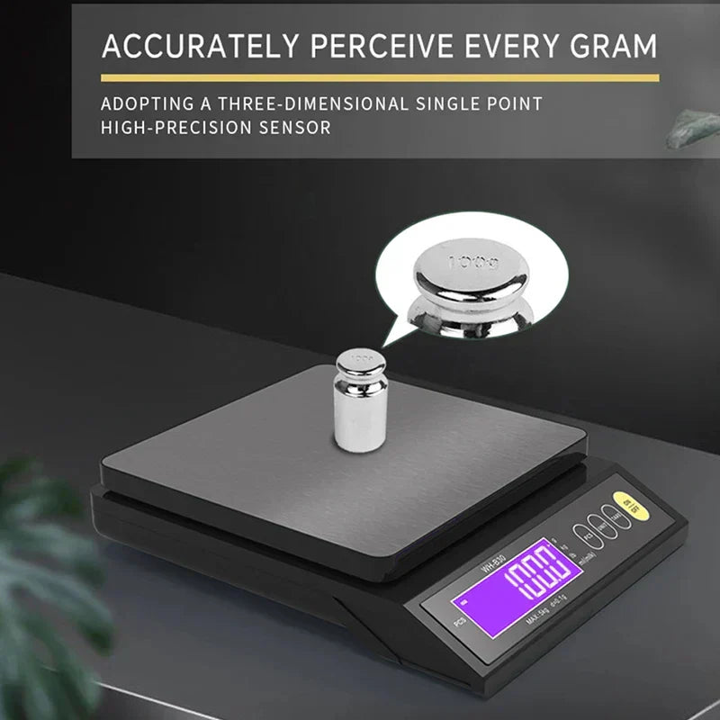 Brehn | 5 kg/0,1 g und 10 kg/1 g digitale elektronische Küchenwaage, LCD-Display, voll wasserdichtes Edelstahl-Waagetool zum Backen