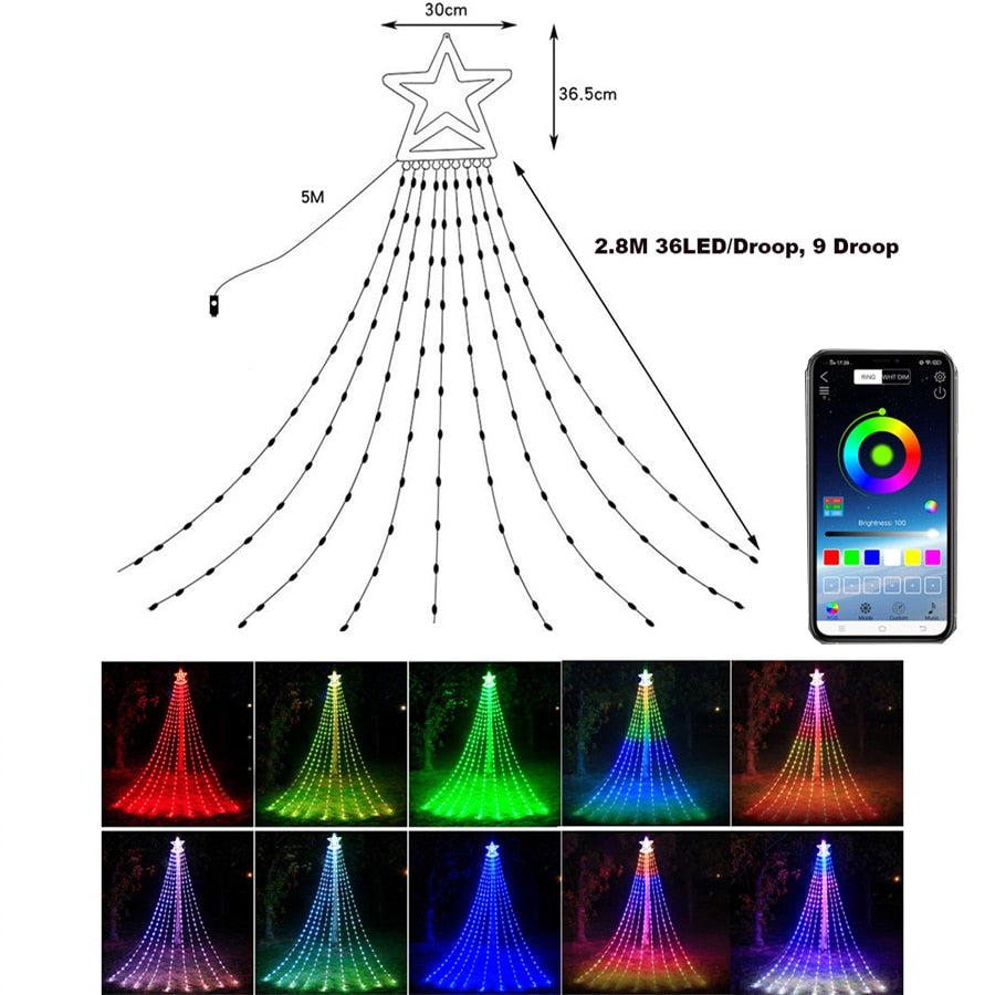 Brehn | Kreative Smarte Weihnachtsbaum LED Lichterkette