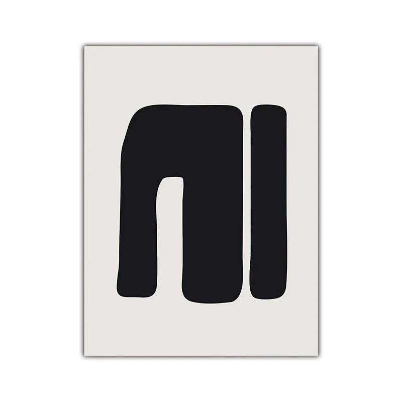 Minimalistische abstrakte primitive Symbole Wandkunst Fine Art Leinwanddrucke Schwarz Weiß Bilder für moderne Wohnung Wohnzimmer Dekor | Brehn