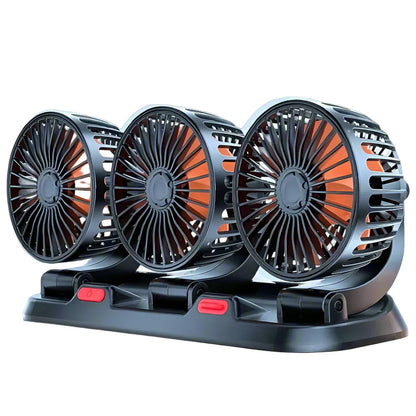 360° Verstellbarer 3-Kopf Auto Ventilator USB/12V/24V – AirFlow | Brehn