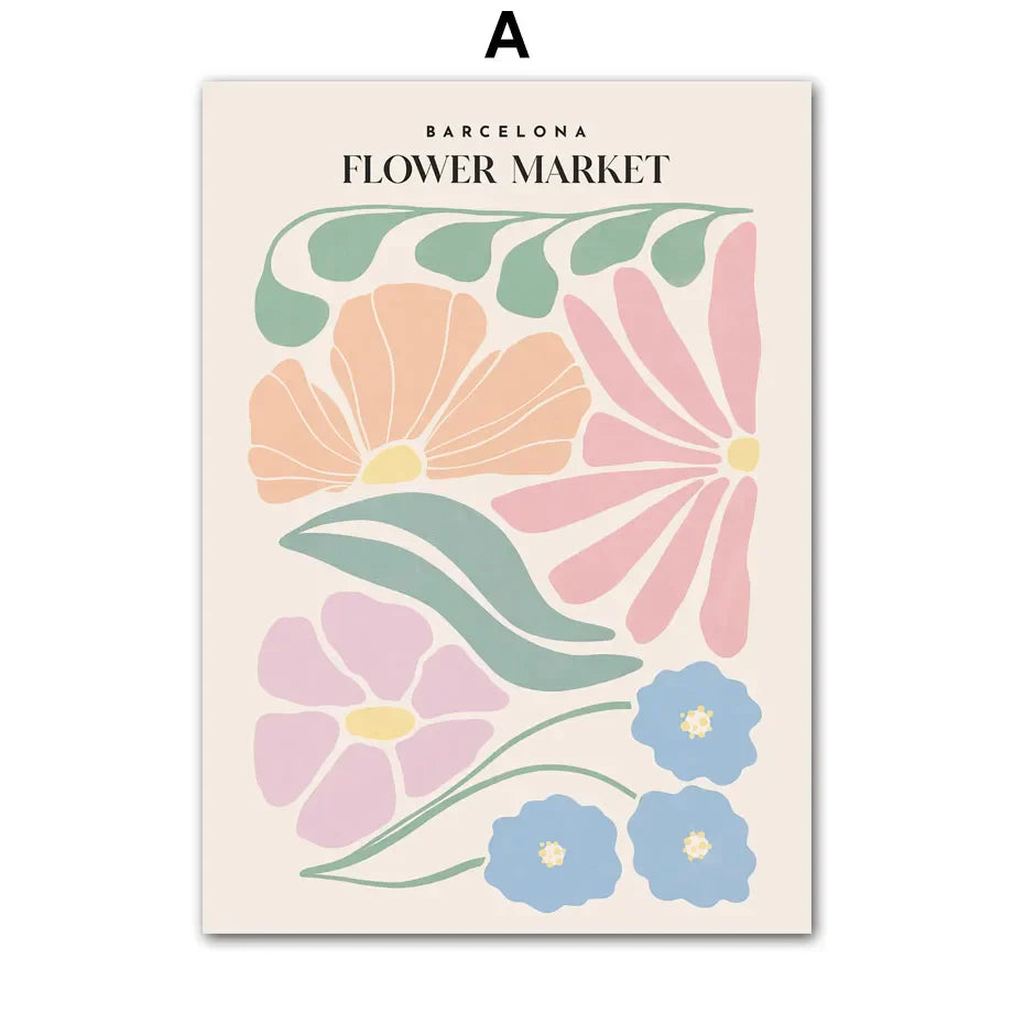 Pink Lavendel Gänseblümchen Blumenmarkt Poster Wandkunst Feine Kunst Leinwanddrucke Pastell Blumenbilder Für Wohnzimmer Schlafzimmer Kunst Dekor | Brehn