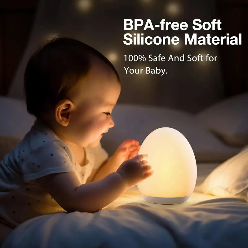 Brehn | Lumiboo Nachtlicht | RGB & Warmweiß | Touchsteuerung | 100h Akku | 12 × 10 cm | Baby- und Kinderzimmer