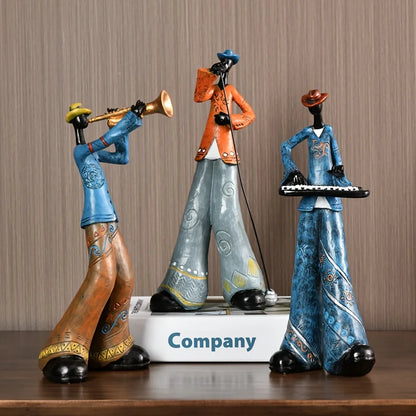 Harz Jazz Band Figurine - Vintage Musik Dekor Statue | Brehn