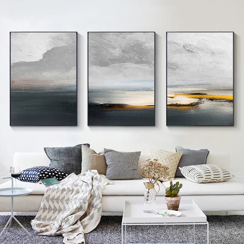 Sonnenuntergang See Landschaft Abstract Wandkunst Fine Art Leinwanddrucke Bilder für modernes Apartment Wohnzimmer Home Office Kunst Dekor | Brehn