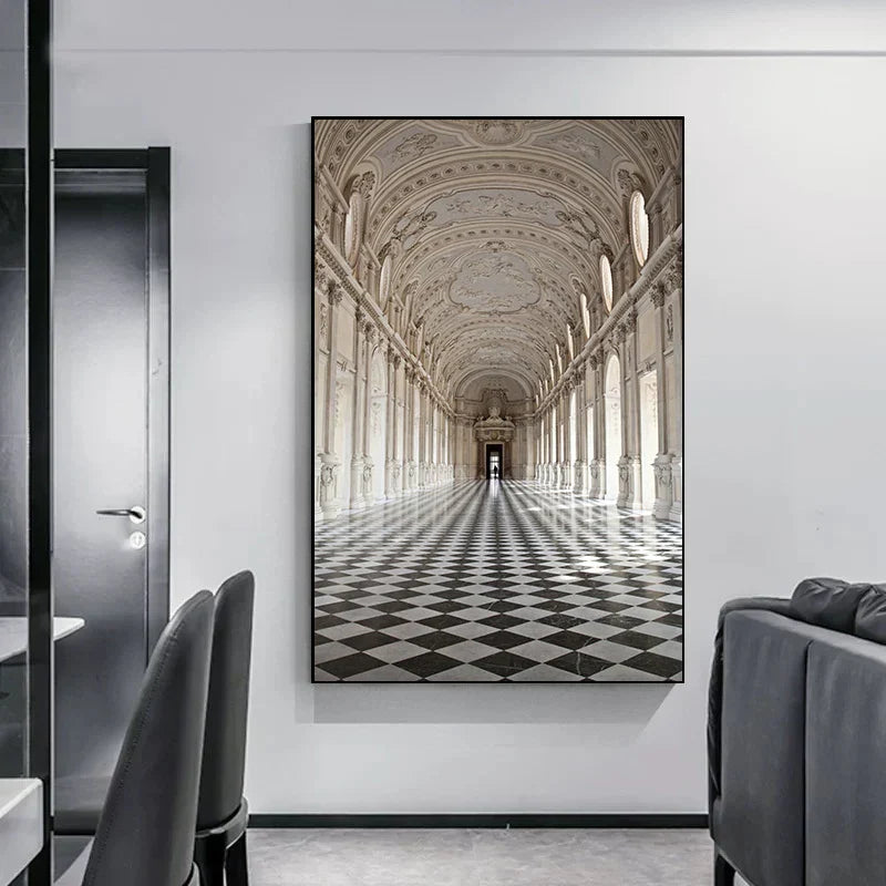 Minimalistische abstrakte architektonische Wandkunst feine Kunstleinwand Drucke Poster Bilder für moderne Apartment Wohnzimmer Büro Dekor | Brehn