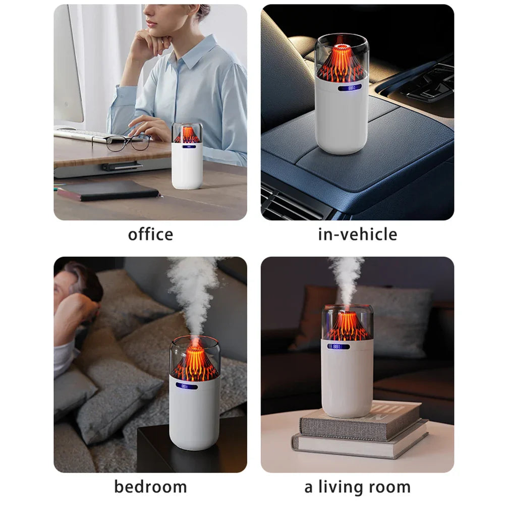 Brehn | Vulkanflamme LED Aromatherapie ätherischer Öl Nebel Diffusor