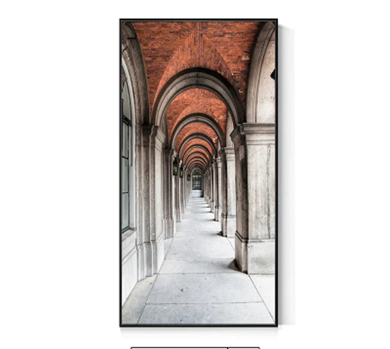 Moderne abstrakte minimalistische Bögen Architektur Wandkunst Fine Art Leinwanddrucke Bilder für Eingangsbereich Foyer Wohnzimmer Home Office Dekor | Brehn