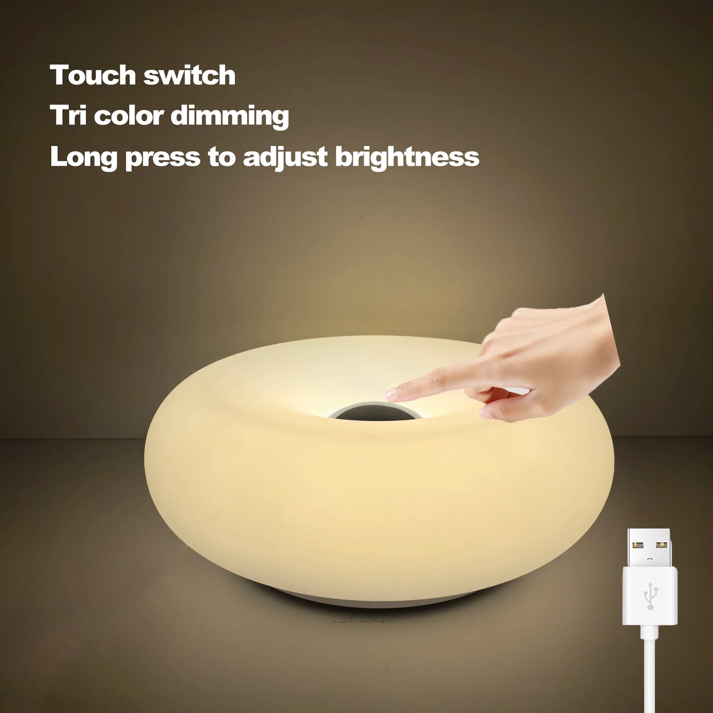Brehn | Tischlampe Luminoro Bauhaus | USB & Touch | RGB 16 Farben mit Fernbedienung | Ambientelicht für Wohn- & Schlafzimmer
