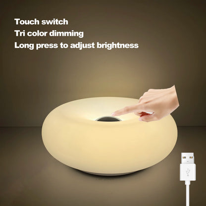 Brehn | Tischlampe Luminoro Bauhaus | USB & Touch | RGB 16 Farben mit Fernbedienung | Ambientelicht für Wohn- & Schlafzimmer