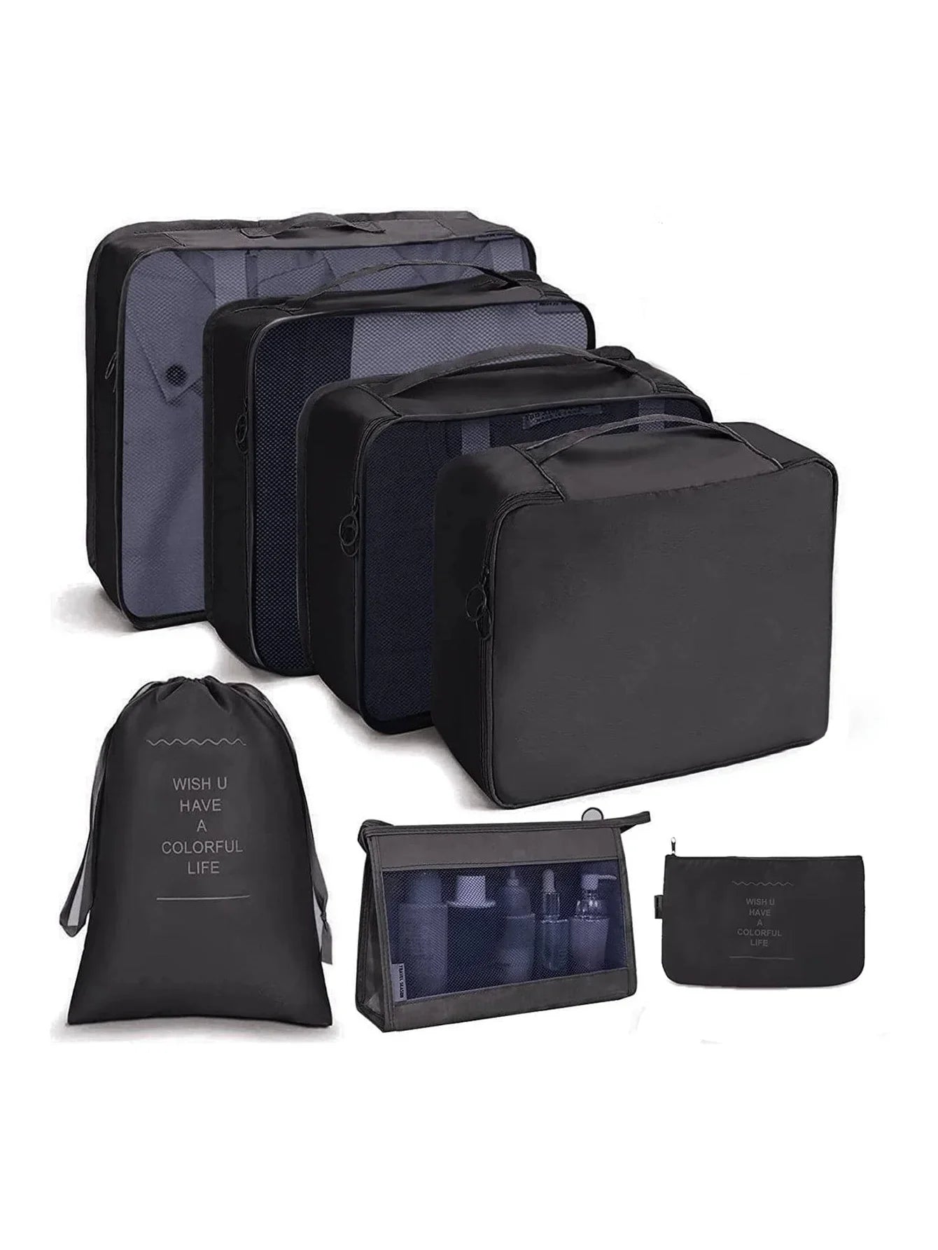 Brehn | PackWunder Reise-Organizer Set 7/8/9/10-teilig | Faltbare Koffer-Organizer | Für Kleidung, Schuhe & Accessoires