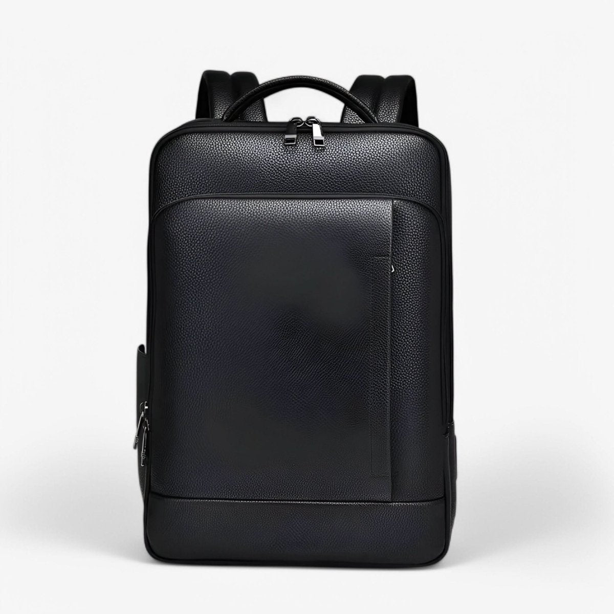 Eleganter Lederrucksack für Damen und Herren mit USB-Anschluss für Laptop und den täglichen Gebrauch, 15,6 Zoll, schwarz