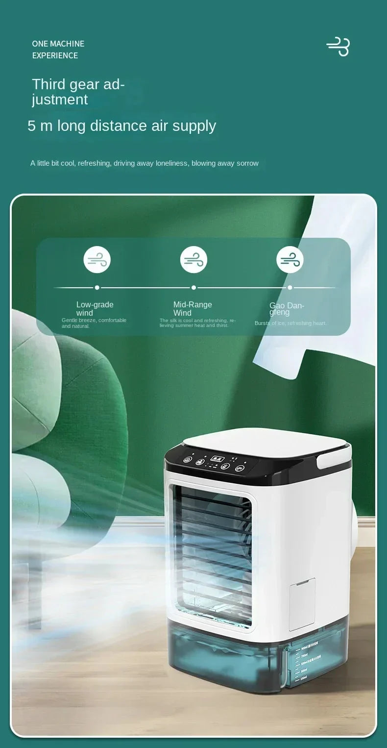 Tragbarer Desktop-Luftkonditionierer – Dual Spray Ultraschall-Luftbefeuchter, 3-Gang leiser Luftkühler mit Nachtlicht für Zuhause | Brehn