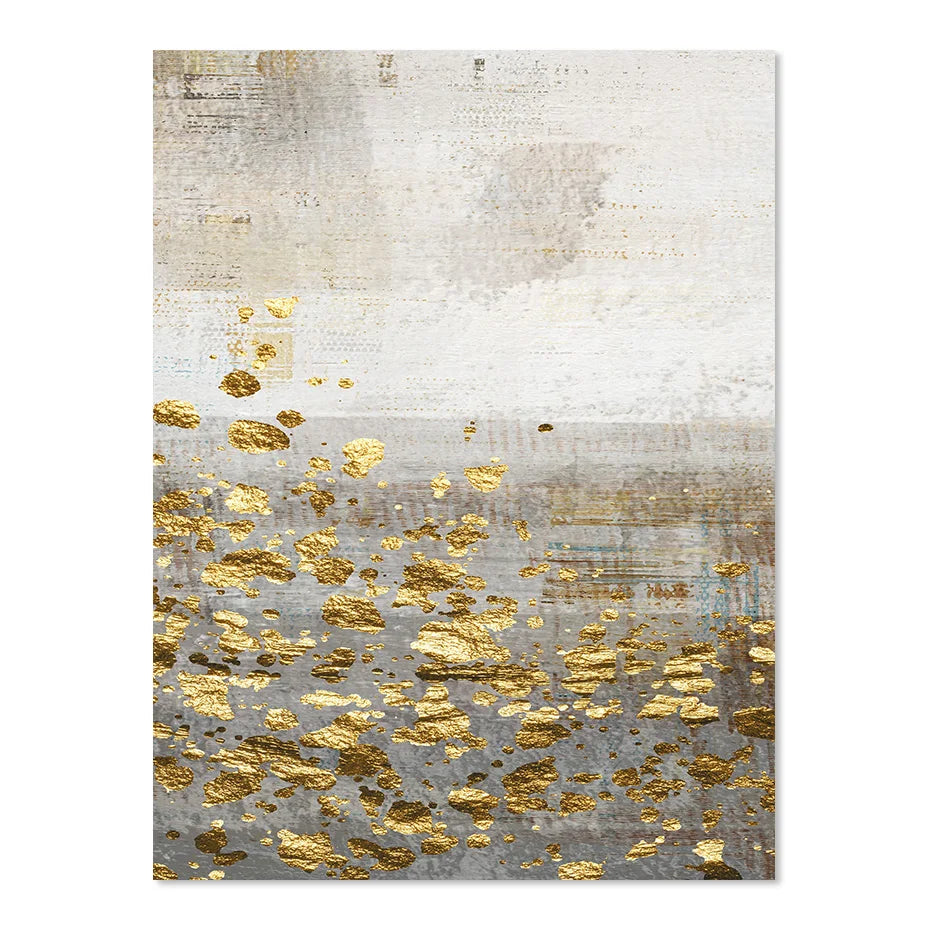 Beige Grau Goldgefleckt Vintage Abstrakte Wandkunst Fine Art Leinwanddrucke Zeitgenössische Bilder für elegante Innenräume | Brehn