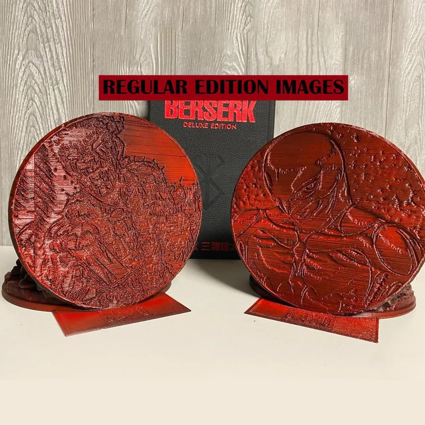 Brehn | Berserk Buchstützen Wütende Buchstützen Drachenjäger Harz Handwerk Studienkunst Dekoratives Ornament Zuhause Schreibtisch Bücherregal T4z7