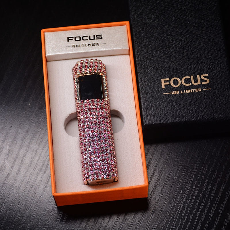 Brehn | Sparkle Stone Strass Wiederaufladbares Tragbares Feuerzeug