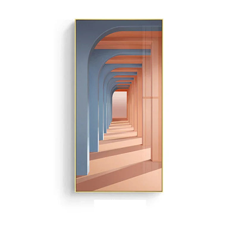 Moderne abstrakte minimalistische Bögen Architektur Wandkunst Fine Art Leinwanddrucke Bilder für Eingangsbereich Foyer Wohnzimmer Home Office Dekor | Brehn