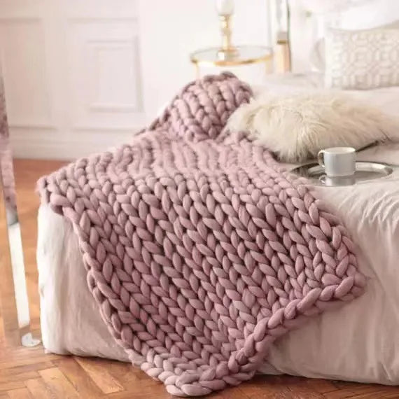 Grobstrickdecke – Kuschelige Wolldecke für jedes Zimmer – Weich und warm – Perfekt für Sofa und Bett