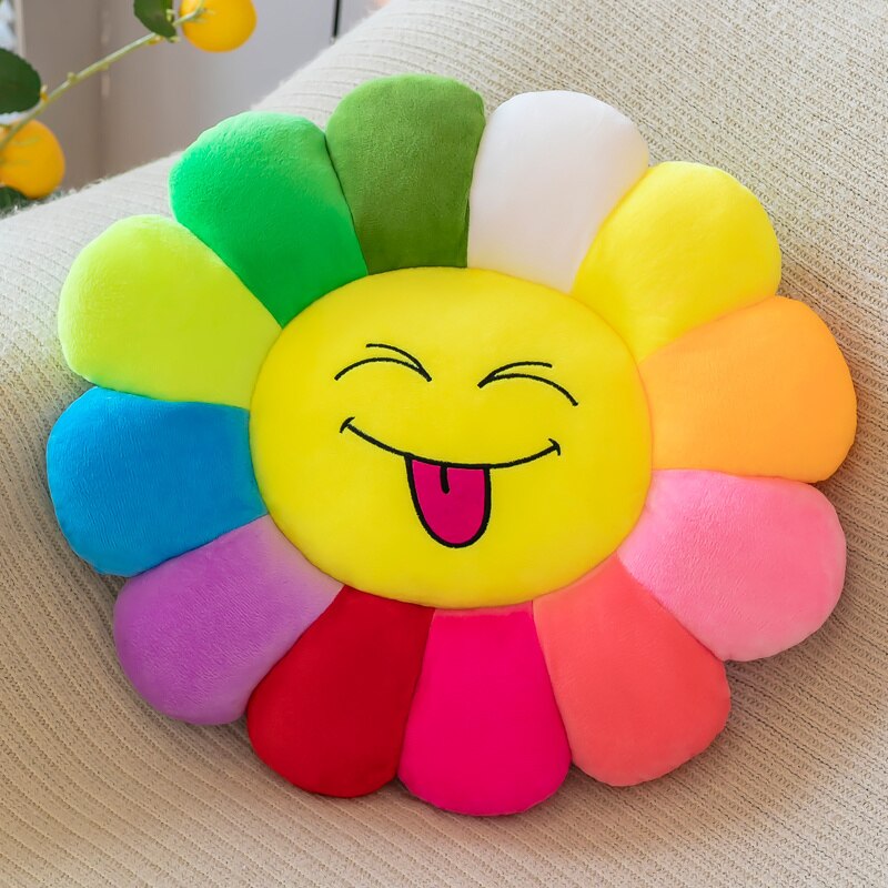 Brehn | Bunte Sonnenblume Plüsch Bequemer Sitzkissen