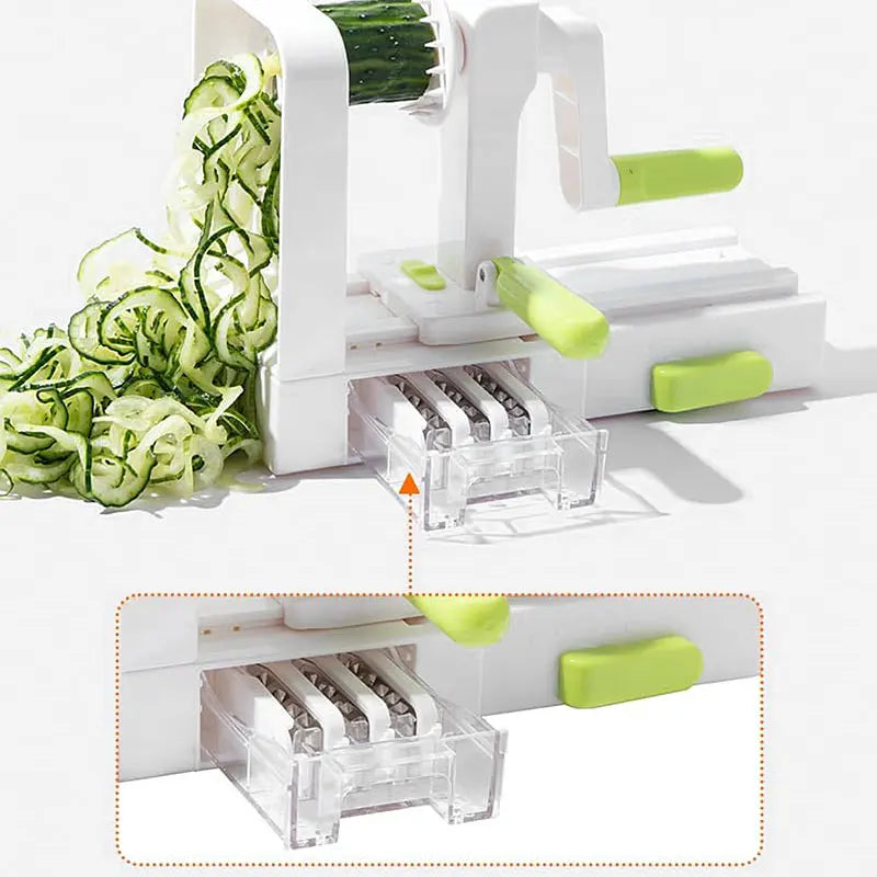 Brehn | SpiraChef Gemüsespiralschneider | 5-in-1 Spiralschneider & Hobel | Mit Saugfuß & Klappdesign | Für Zoodles, Gemüse & Obst