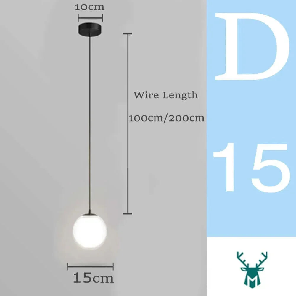 Brehn | Mid-Century Modern Glas Ball Pendelleuchte