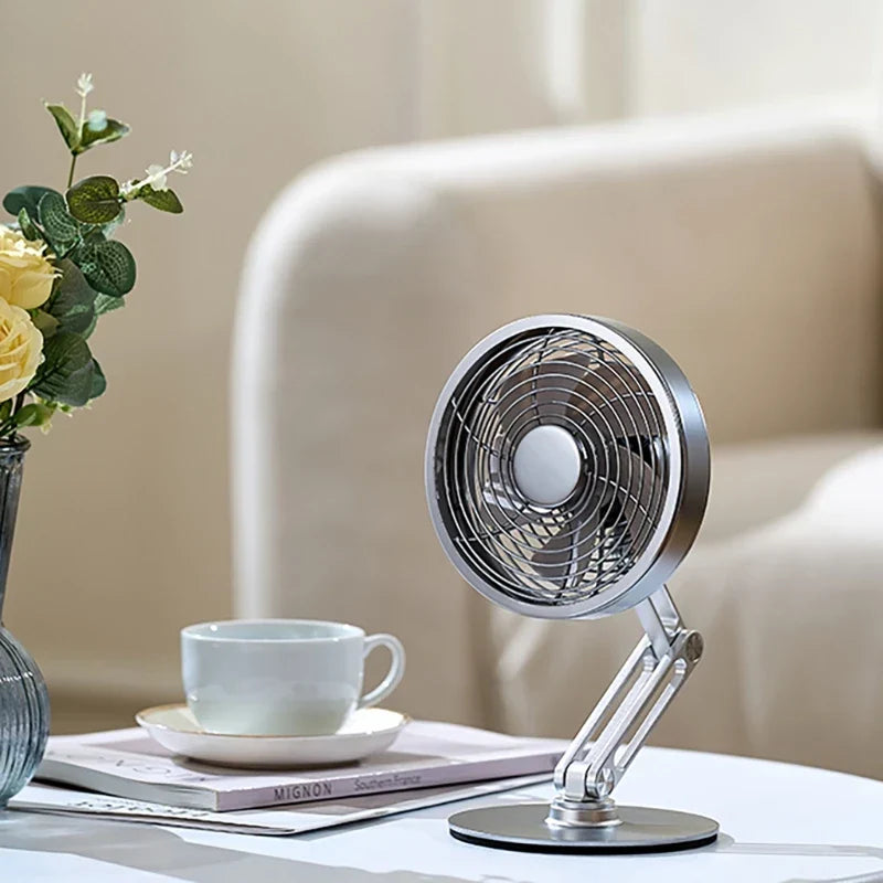 Brehn | Höhenverstellbarer Standfuß Kompakt Turbo Mini Tischventilator