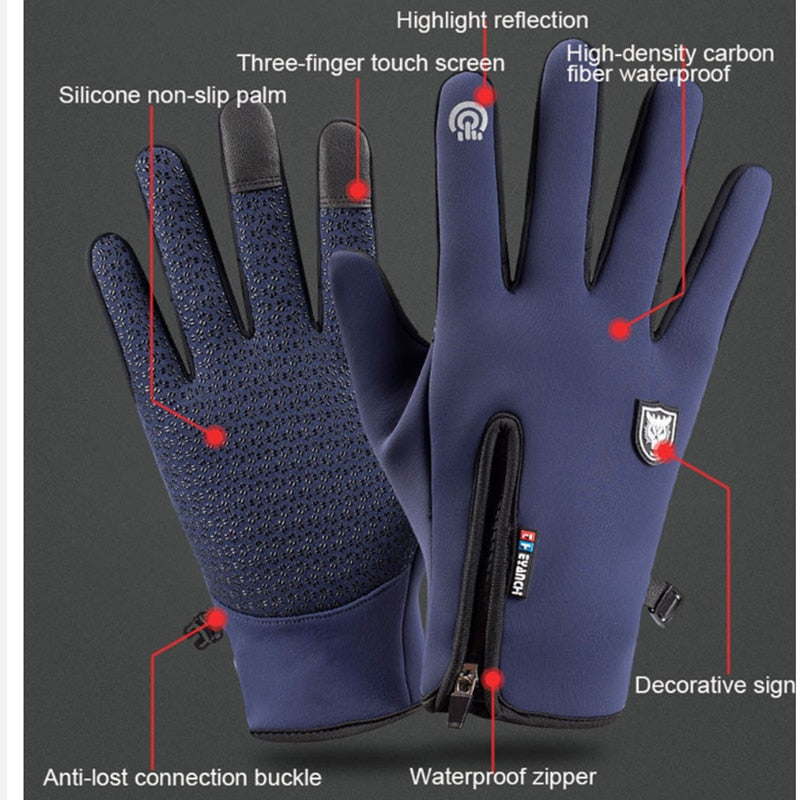 Winter wasserdichte thermische Touchscreen-Handschuhe