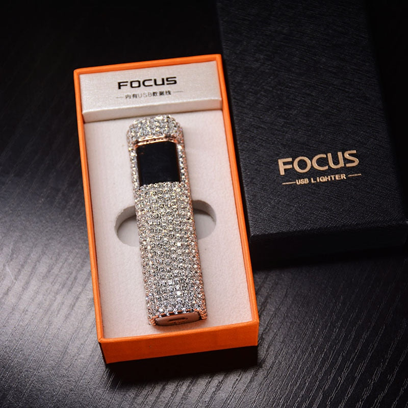 Brehn | Sparkle Stone Strass Wiederaufladbares Tragbares Feuerzeug
