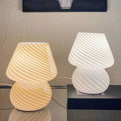 Brehn | Murano Tischlampe - Einzigartige Glas-Pilz-Schreibtischlampe für magische Atmosphäre