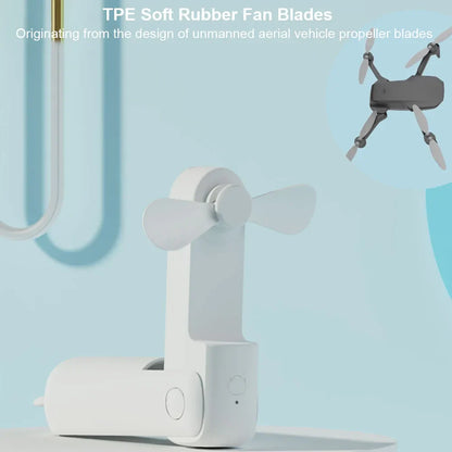 Tragbarer Mini-Handventilator – Wiederaufladbarer faltbarer Taschenventilator mit Batterie, kühlender Handventilator und Powerbank-Funktion | Brehn