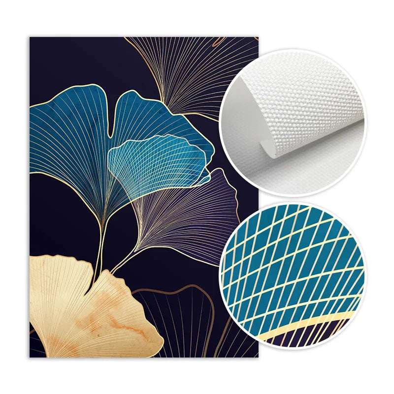 Abstrakte Botanische Tropische Blaue Aubergine Florale Wandkunst Feine Kunst Leinwanddrucke Bilder Für Wohnzimmer Schlafzimmer Hotelzimmer Dekor | Brehn