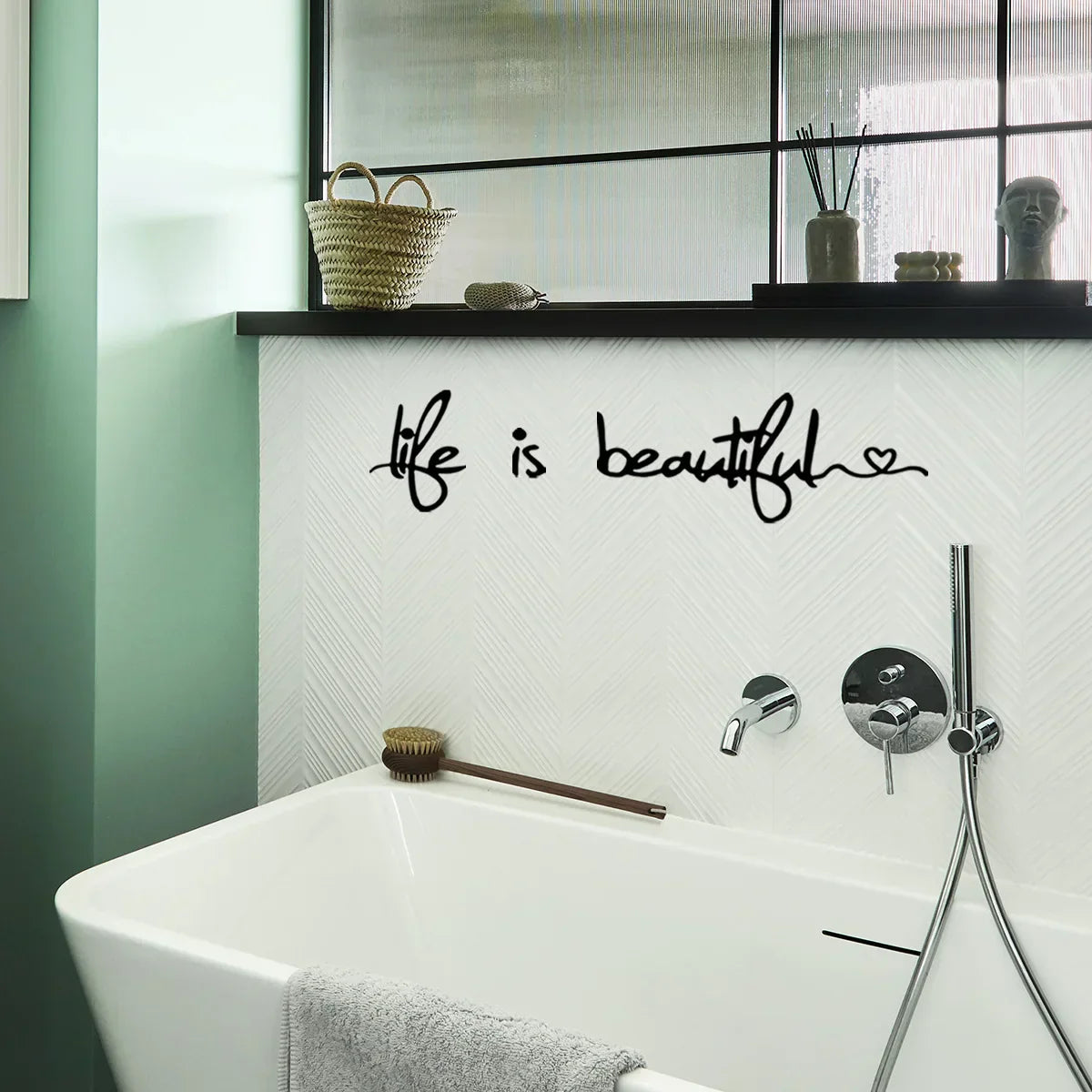 Schöner Leben Inspirierender Wandaufkleber Abnehmbarer Peel and Stick Tägliches Mantra Wandtattoo Kreatives DIY Zuhause Dekor Für Wohnzimmer Schlafzimmer Esszimmer | Brehn