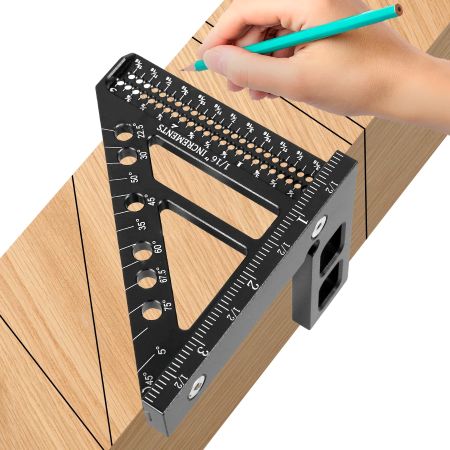 Präzisions-3D-Holzbearbeitungslineal – 45°- und 90°-Mehrwinkel-Messwerkzeug