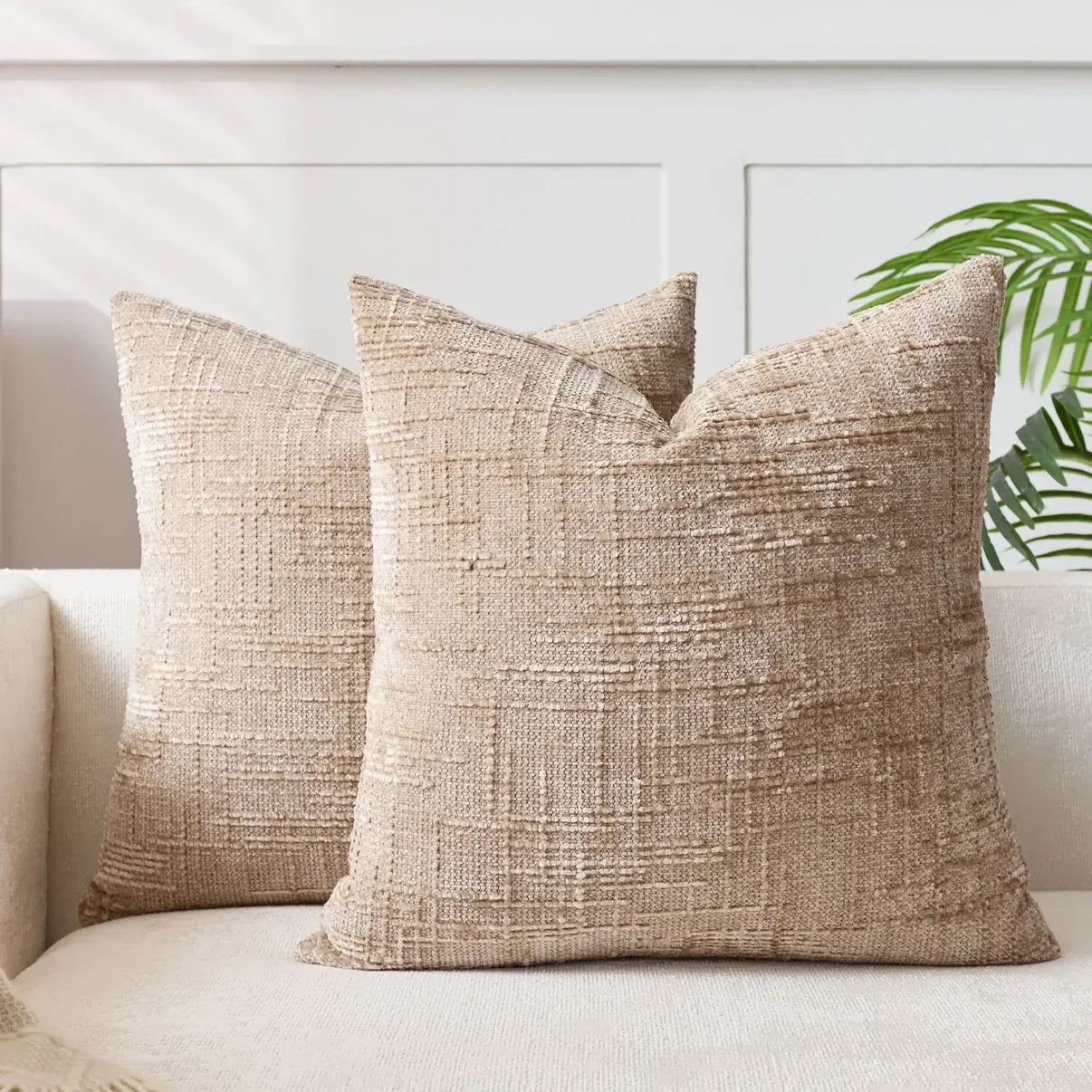 Chenille-Sofakussenhoes - Zachte, effen afwerking | Elegante Dekoration für Wohn- und Schlafzimmer
