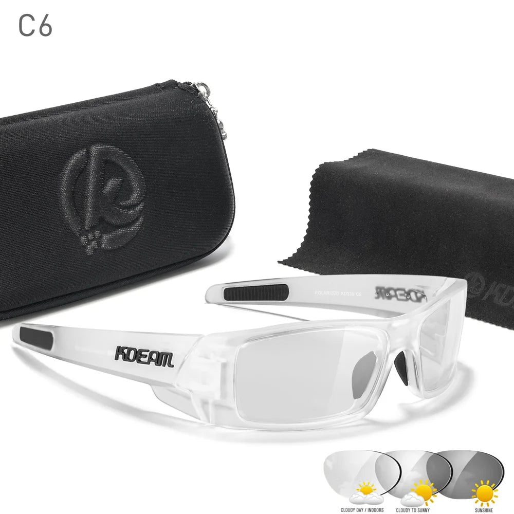 Photochrome Sonnenbrille Schwarzer Rahmen mit Etui | Brehn