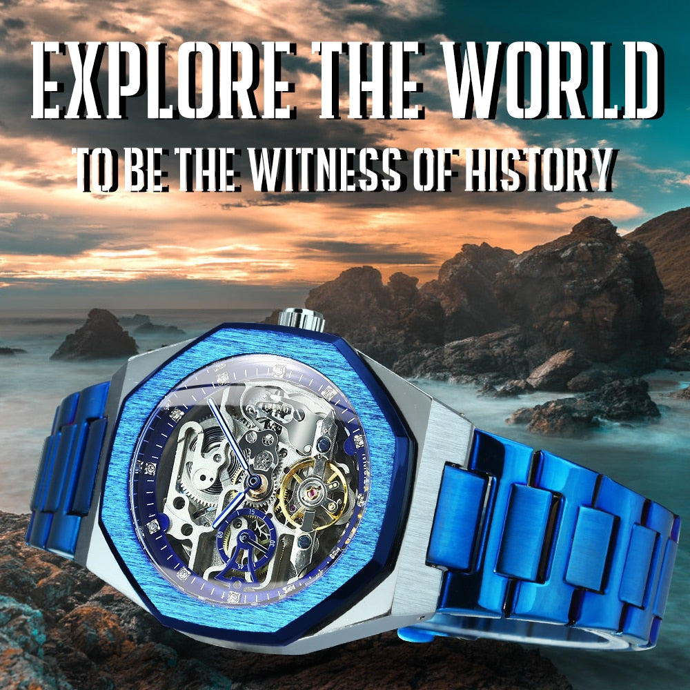 Brehn | Royale Skeleton Mechanische Herren Uhr
