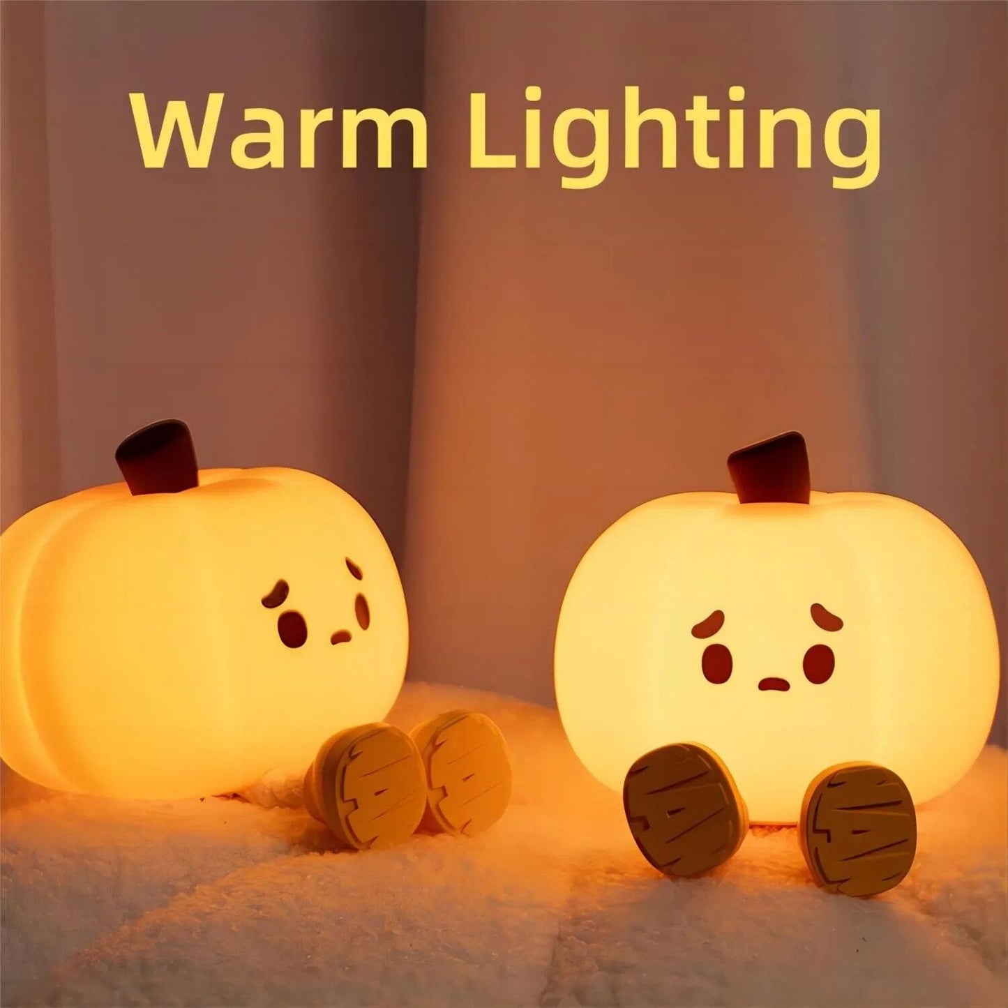 VIvolux | Traurige Kürbis Touch Sensor Lampe Dekor