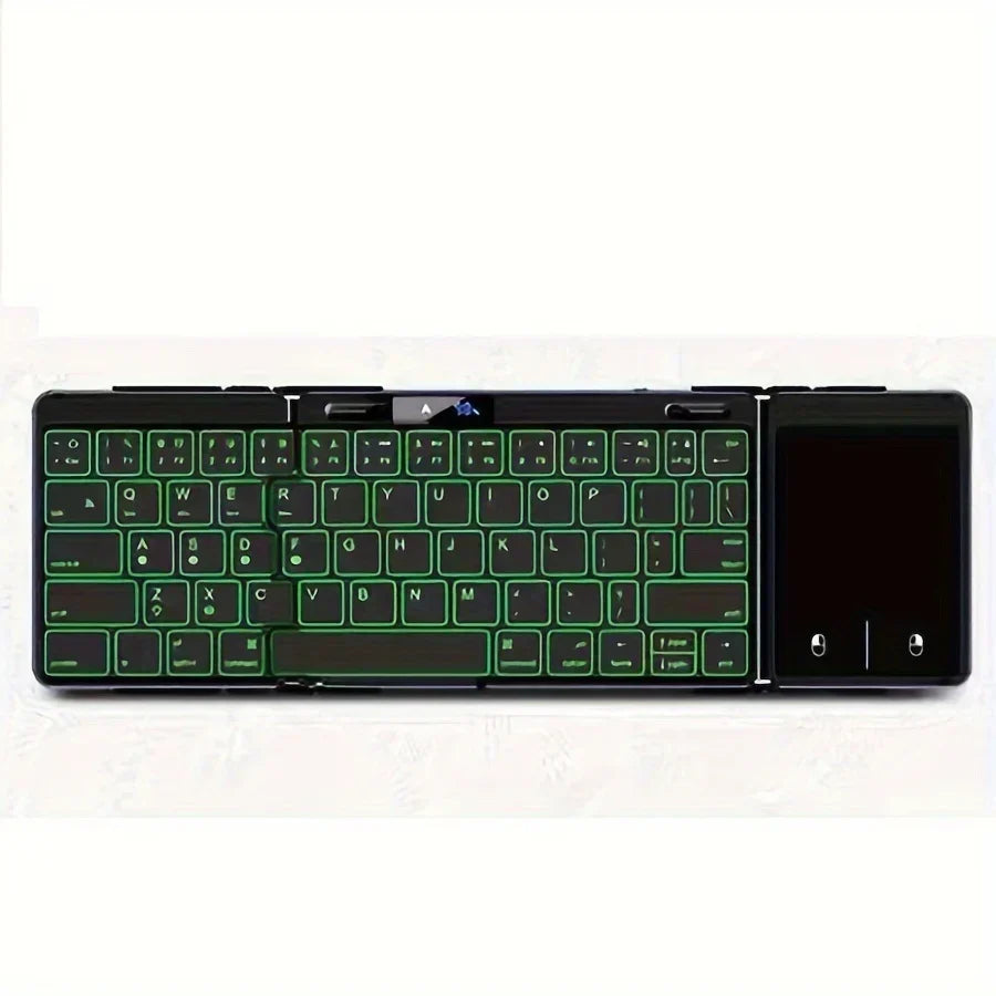 Brehn | Faltbare RGB Drahtlose Eingebautes Touchpad Hintergrundbeleuchtete Reise Tastatur